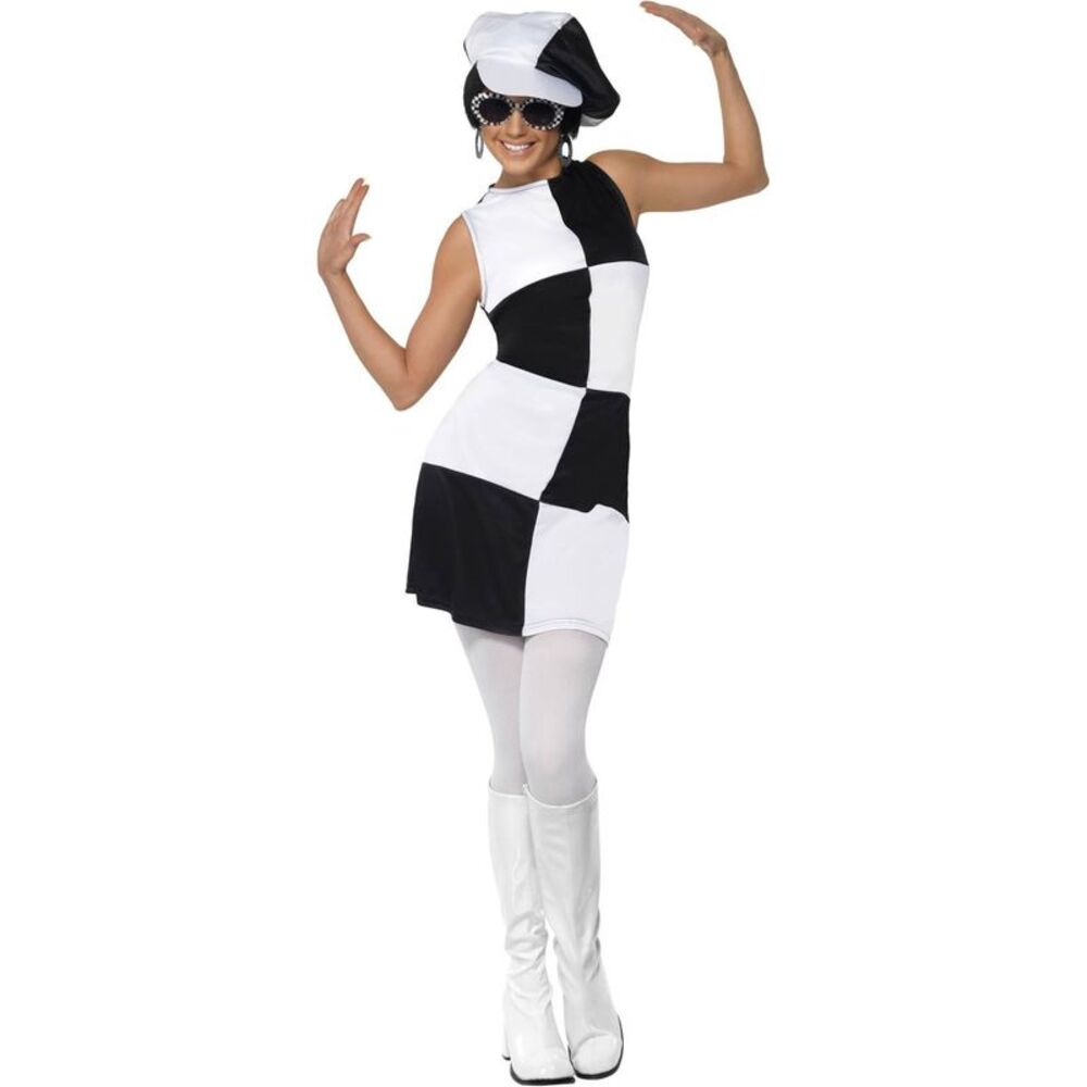 Smiffys Womens/Ladies 60s Party Costume Set / Black/White